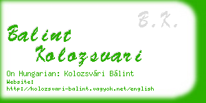 balint kolozsvari business card
